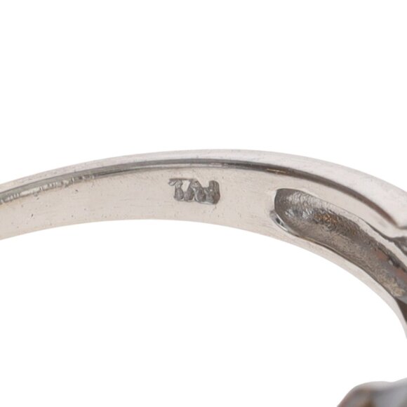 White Gold Diamond Cluster Cocktail Band - 14k Single Cut .11ctw XOXO Ring - Picture 7 of 7